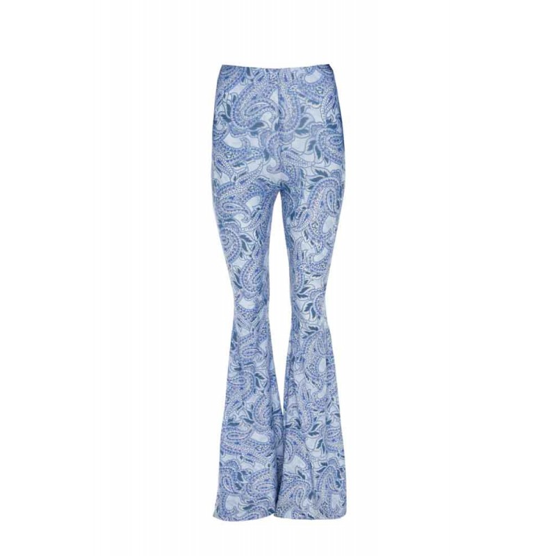 AZUL BLUE PAISLEY FLARED PANTS